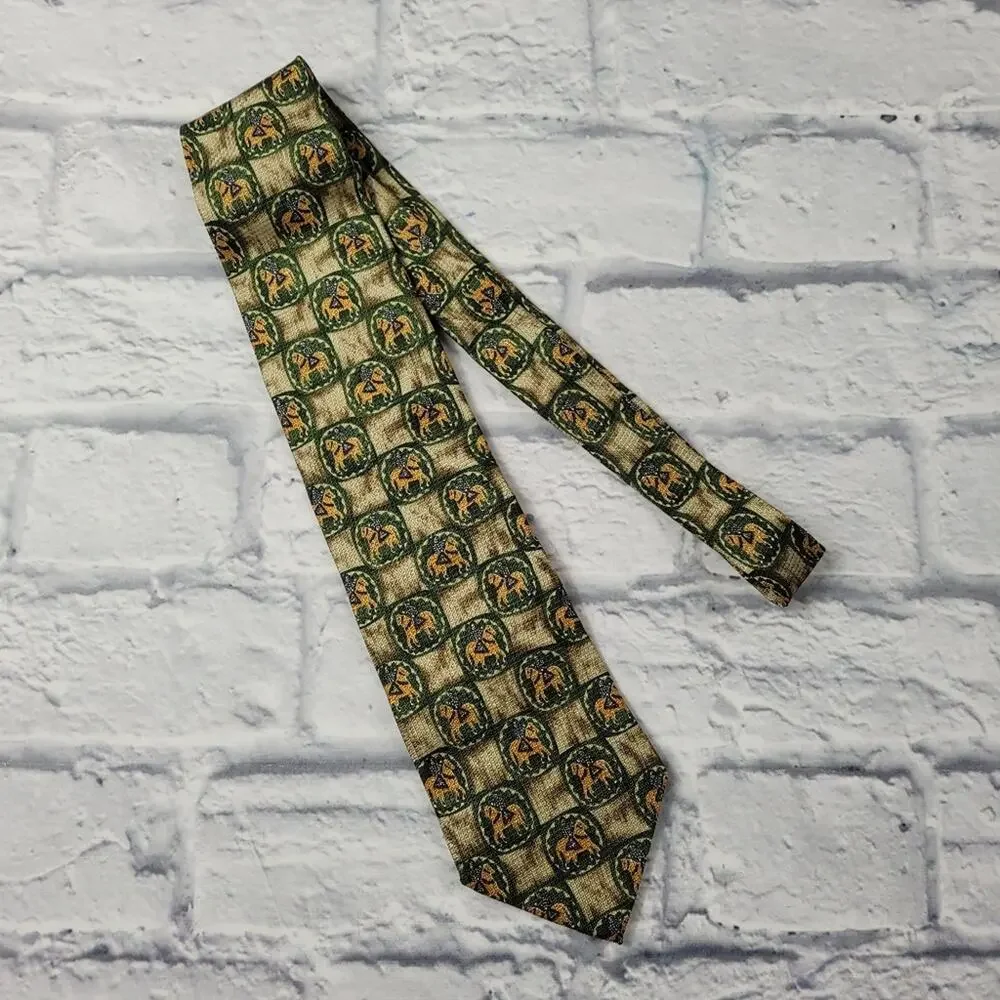 Dunhill Medieval Knight on Horse Medallion Silk Tie